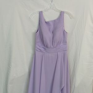 Bridesmaid full length sleeveless formal dress